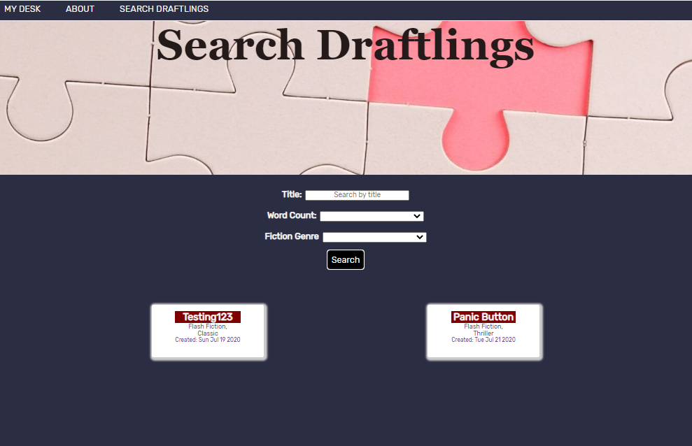 Search page draftling