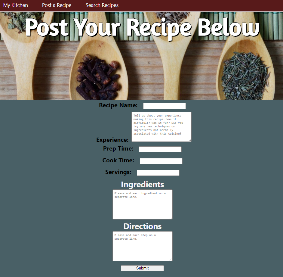 Post recipe page